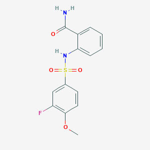 2-{[(3-fluoro-4-methoxyphenyl)sulfonyl]amino}benzamide