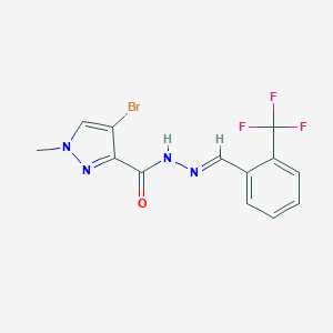 molecular formula C13H10BrF3N4O B450758 4-bromo-1-methyl-N'-[2-(trifluoromethyl)benzylidene]-1H-pyrazole-3-carbohydrazide 