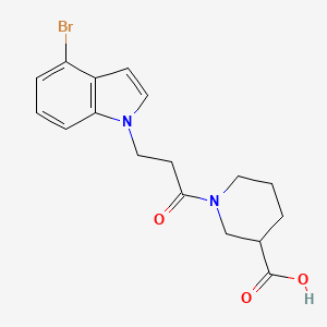 molecular formula C17H19BrN2O3 B4507586 1-[3-(4-溴-1H-吲哚-1-基)丙酰基]-3-哌啶甲酸 