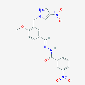 N'-[(E)-{4-methoxy-3-[(4-nitro-1H-pyrazol-1-yl)methyl]phenyl}methylidene]-3-nitrobenzohydrazide
