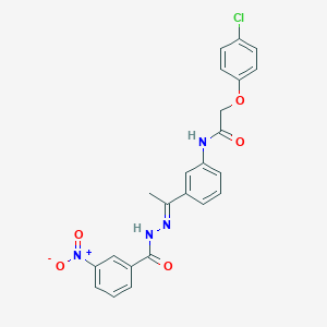 2-(4-chlorophenoxy)-N-[3-(N-{3-nitrobenzoyl}ethanehydrazonoyl)phenyl]acetamide