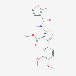 molecular formula C21H21NO6S B450762 Ethyl 4-(3,4-dimethoxyphenyl)-2-[(2-methyl-3-furoyl)amino]thiophene-3-carboxylate 