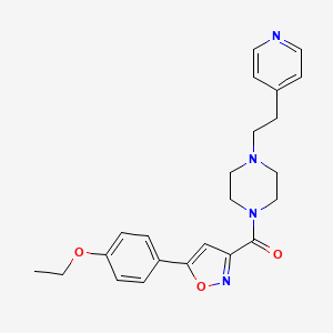 molecular formula C23H26N4O3 B4507645 1-{[5-(4-ethoxyphenyl)-3-isoxazolyl]carbonyl}-4-[2-(4-pyridinyl)ethyl]piperazine 