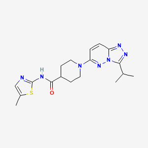 molecular formula C18H23N7OS B4507679 1-(3-异丙基[1,2,4]三唑并[4,3-b]哒嗪-6-基)-N-(5-甲基-1,3-噻唑-2-基)-4-哌啶甲酰胺 