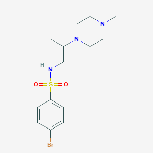 molecular formula C14H22BrN3O2S B4507680 4-溴-N-[2-(4-甲基-1-哌嗪基)丙基]苯磺酰胺 