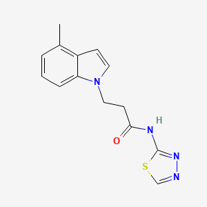 3-(4-methyl-1H-indol-1-yl)-N-1,3,4-thiadiazol-2-ylpropanamide