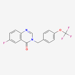 molecular formula C16H10F4N2O2 B4507737 6-氟-3-[4-(三氟甲氧基)苄基]-4(3H)-喹唑啉酮 