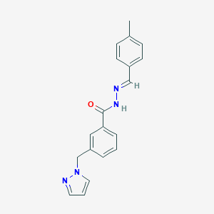 molecular formula C19H18N4O B450774 N'-(4-methylbenzylidene)-3-(1H-pyrazol-1-ylmethyl)benzohydrazide 