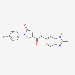 molecular formula C19H17FN4O2 B4507741 1-(4-氟苯基)-N-(2-甲基-1H-苯并咪唑-6-基)-5-氧代-3-吡咯烷羧酰胺 