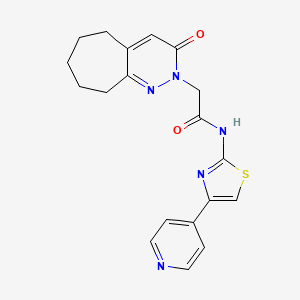 molecular formula C19H19N5O2S B4507754 2-(3-oxo-3,5,6,7,8,9-hexahydro-2H-cyclohepta[c]pyridazin-2-yl)-N-[4-(4-pyridinyl)-1,3-thiazol-2-yl]acetamide 