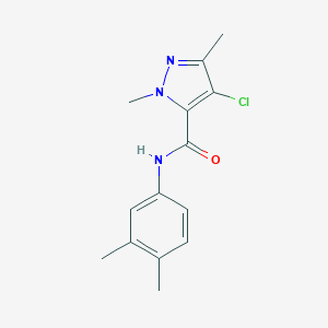 molecular formula C14H16ClN3O B450778 4-chloro-N-(3,4-dimethylphenyl)-1,3-dimethyl-1H-pyrazole-5-carboxamide 