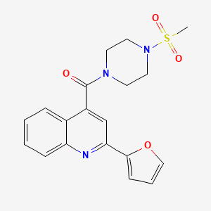 molecular formula C19H19N3O4S B4507791 [2-(Furan-2-yl)quinolin-4-yl][4-(methylsulfonyl)piperazin-1-yl]methanone 