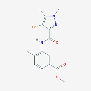 methyl 3-{[(4-bromo-1,5-dimethyl-1H-pyrazol-3-yl)carbonyl]amino}-4-methylbenzoate