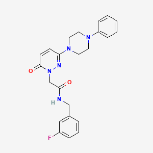 molecular formula C23H24FN5O2 B4507806 N-(3-fluorobenzyl)-2-(6-oxo-3-(4-phenylpiperazin-1-yl)pyridazin-1(6H)-yl)acetamide 