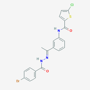 molecular formula C20H15BrClN3O2S B450781 N-{3-[N-(4-bromobenzoyl)ethanehydrazonoyl]phenyl}-5-chloro-2-thiophenecarboxamide 