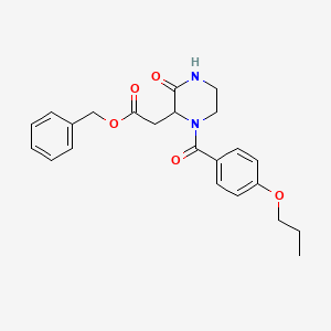 benzyl [3-oxo-1-(4-propoxybenzoyl)-2-piperazinyl]acetate