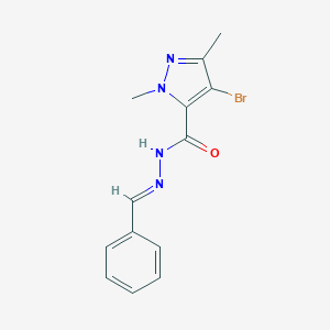 molecular formula C13H13BrN4O B450783 N'-benzylidene-4-bromo-1,3-dimethyl-1H-pyrazole-5-carbohydrazide 