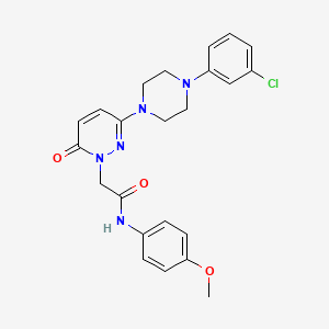 molecular formula C23H24ClN5O3 B4507832 2-(3-(4-(3-chlorophenyl)piperazin-1-yl)-6-oxopyridazin-1(6H)-yl)-N-(4-methoxyphenyl)acetamide 