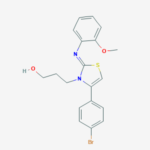 molecular formula C19H19BrN2O2S B450785 3-(4-(4-bromophenyl)-2-[(2-methoxyphenyl)imino]-1,3-thiazol-3(2H)-yl)-1-propanol 