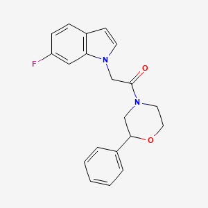 molecular formula C20H19FN2O2 B4507866 6-fluoro-1-[2-oxo-2-(2-phenyl-4-morpholinyl)ethyl]-1H-indole 