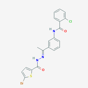 N-(3-{N-[(5-bromo-2-thienyl)carbonyl]ethanehydrazonoyl}phenyl)-2-chlorobenzamide