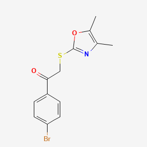 molecular formula C13H12BrNO2S B4507890 1-(4-bromophenyl)-2-[(4,5-dimethyl-1,3-oxazol-2-yl)thio]ethanone 