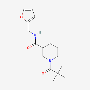 molecular formula C16H24N2O3 B4507895 1-(2,2-dimethylpropanoyl)-N-(2-furylmethyl)-3-piperidinecarboxamide 