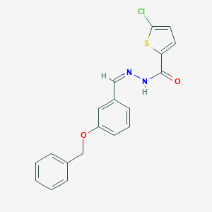 molecular formula C19H15ClN2O2S B450790 N'-[3-(benzyloxy)benzylidene]-5-chloro-2-thiophenecarbohydrazide 
