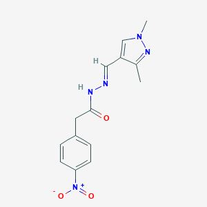N'-[(E)-(1,3-dimethyl-1H-pyrazol-4-yl)methylidene]-2-(4-nitrophenyl)acetohydrazide