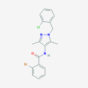 molecular formula C19H17BrClN3O B450794 2-bromo-N-[1-(2-chlorobenzyl)-3,5-dimethyl-1H-pyrazol-4-yl]benzamide 