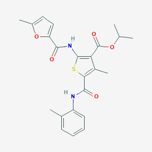 molecular formula C23H24N2O5S B450795 Isopropyl 4-methyl-2-[(5-methyl-2-furoyl)amino]-5-(2-toluidinocarbonyl)thiophene-3-carboxylate 