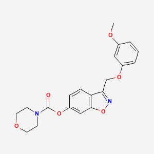 molecular formula C20H20N2O6 B4507953 4-吗啉甲酸3-[(3-甲氧基苯氧基)甲基]-1,2-苯并异恶唑-6-酯 