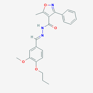 molecular formula C22H23N3O4 B450797 N'-(3-methoxy-4-propoxybenzylidene)-5-methyl-3-phenyl-4-isoxazolecarbohydrazide 