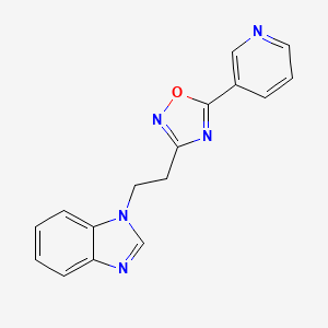 molecular formula C16H13N5O B4507971 1-{2-[5-(3-吡啶基)-1,2,4-恶二唑-3-基]乙基}-1H-苯并咪唑 