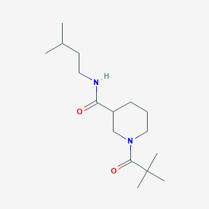 molecular formula C16H30N2O2 B4507974 1-(2,2-dimethylpropanoyl)-N-(3-methylbutyl)piperidine-3-carboxamide 