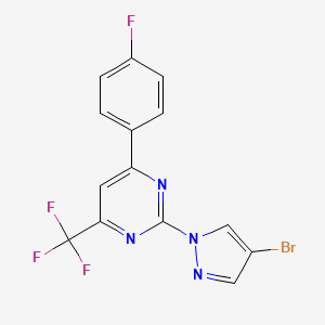 molecular formula C14H7BrF4N4 B4507990 2-(4-bromo-1H-pyrazol-1-yl)-4-(4-fluorophenyl)-6-(trifluoromethyl)pyrimidine 