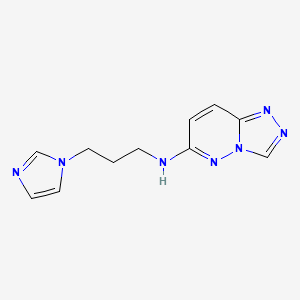 molecular formula C11H13N7 B4508001 N-[3-(1H-imidazol-1-yl)propyl][1,2,4]triazolo[4,3-b]pyridazin-6-amine 