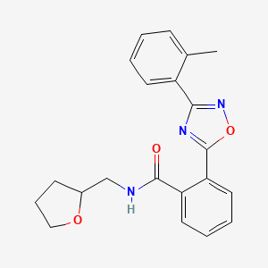 molecular formula C21H21N3O3 B4508010 2-[3-(2-methylphenyl)-1,2,4-oxadiazol-5-yl]-N-(tetrahydro-2-furanylmethyl)benzamide 