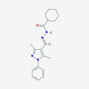 molecular formula C19H24N4O B450802 N'-[(3,5-dimethyl-1-phenyl-1H-pyrazol-4-yl)methylene]cyclohexanecarbohydrazide 