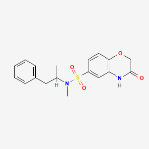 molecular formula C18H20N2O4S B4508023 N-methyl-N-(1-methyl-2-phenylethyl)-3-oxo-3,4-dihydro-2H-1,4-benzoxazine-6-sulfonamide 