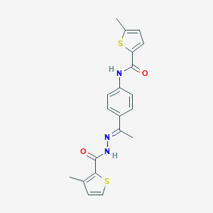 molecular formula C20H19N3O2S2 B450803 5-methyl-N-(4-{N-[(3-methyl-2-thienyl)carbonyl]ethanehydrazonoyl}phenyl)-2-thiophenecarboxamide 