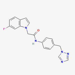 2-(6-fluoro-1H-indol-1-yl)-N-[4-(1H-1,2,4-triazol-1-ylmethyl)phenyl]acetamide