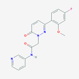 molecular formula C18H15FN4O3 B4508039 2-[3-(4-fluoro-2-methoxyphenyl)-6-oxo-1(6H)-pyridazinyl]-N-3-pyridinylacetamide 