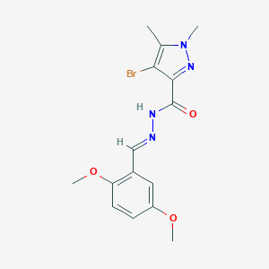 molecular formula C15H17BrN4O3 B450805 4-bromo-N'-(2,5-dimethoxybenzylidene)-1,5-dimethyl-1H-pyrazole-3-carbohydrazide 