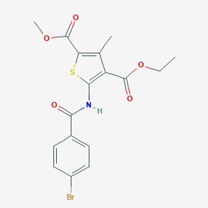 molecular formula C17H16BrNO5S B450806 4-Ethyl 2-methyl 5-[(4-bromobenzoyl)amino]-3-methyl-2,4-thiophenedicarboxylate 