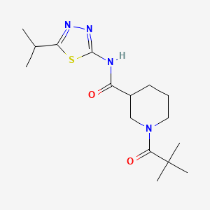 1-(2,2-dimethylpropanoyl)-N-(5-isopropyl-1,3,4-thiadiazol-2-yl)-3-piperidinecarboxamide