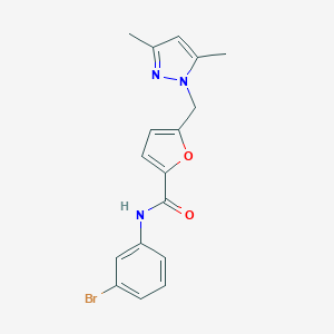 molecular formula C17H16BrN3O2 B450807 N-(3-bromophenyl)-5-[(3,5-dimethyl-1H-pyrazol-1-yl)methyl]-2-furamide 