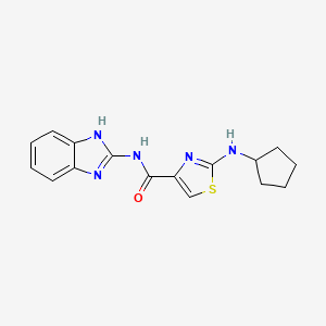 molecular formula C16H17N5OS B4508104 N-1H-benzimidazol-2-yl-2-(cyclopentylamino)-1,3-thiazole-4-carboxamide 