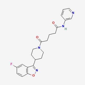 molecular formula C22H23FN4O3 B4508115 5-[4-(5-fluoro-1,2-benzisoxazol-3-yl)-1-piperidinyl]-5-oxo-N-3-pyridinylpentanamide 