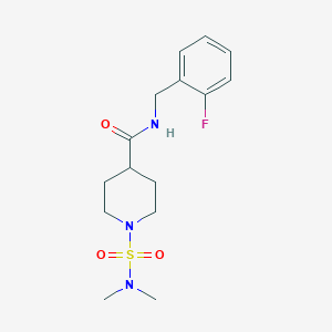 molecular formula C15H22FN3O3S B4508135 1-[(dimethylamino)sulfonyl]-N-(2-fluorobenzyl)-4-piperidinecarboxamide 